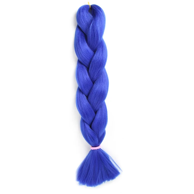 Natifah Jumbo Braiding Hair For Afro Curls Jumbo Box Braids Hair Kanekalon For Hair Afro Extensions Braids Synthetic Fake Hair BLUE