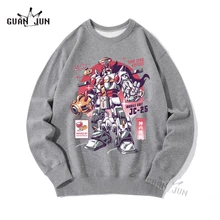 

Robot Print Pullover Men Personality 2021 Fall Autumn Sweatshirts Crewneck Sweatshirt Long Sleeve Loose Oversized Mens Clothing