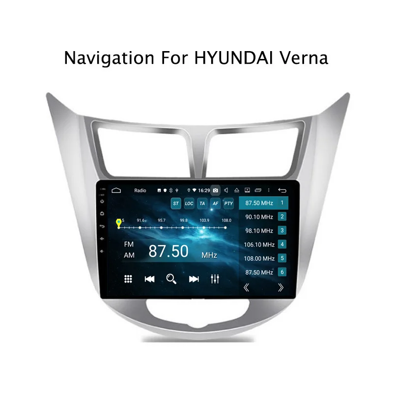 Discount 9" 4G RAM 32G ROM Octa Core Android 9.0 Car DVD GPS For Hyundai Verna 2012 2013 2014 2015 2016 2017 7