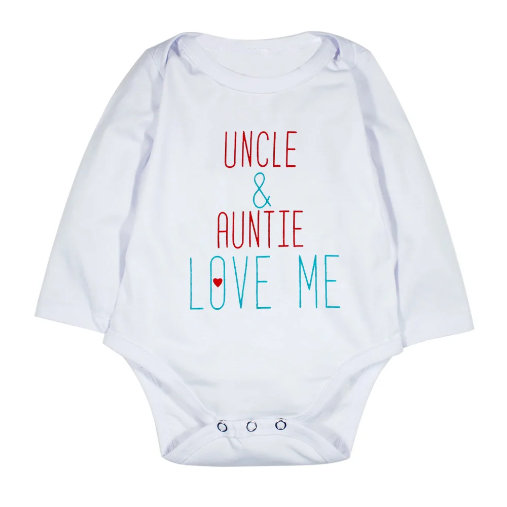 Милые белые боди с длинными рукавами и принтом Uncle And Untie Love Me для новорожденных