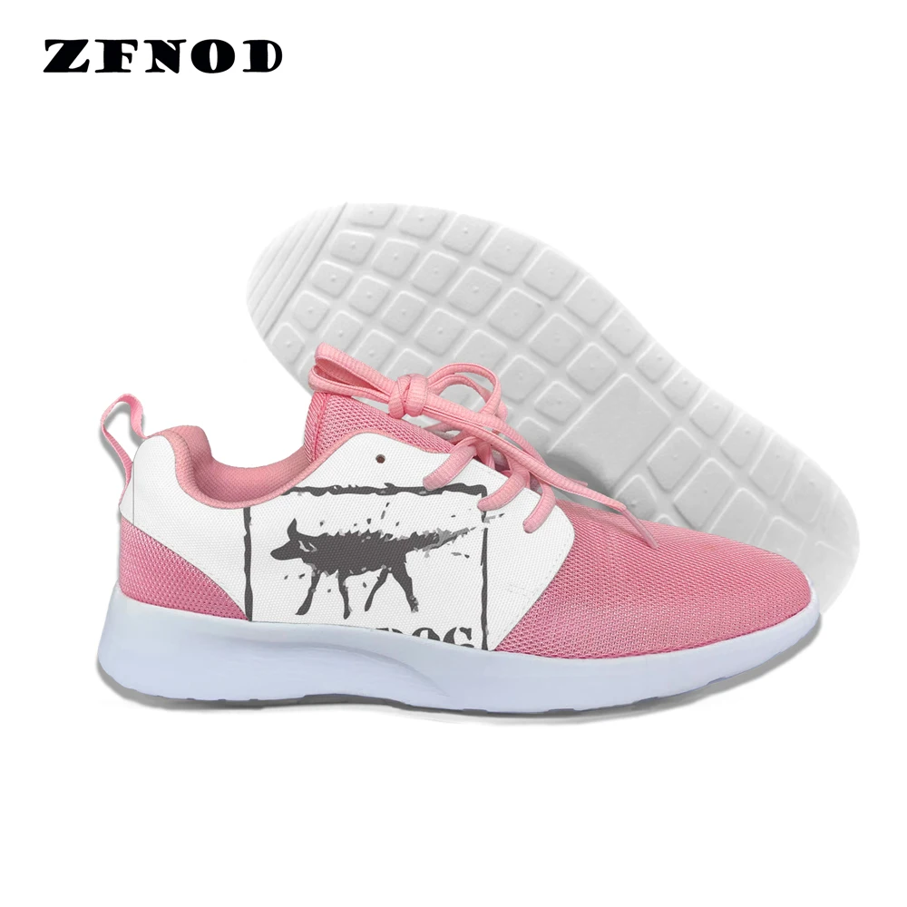 

Basic Off White/pink Shoes for Women Animal Black Cat/wolf Pattern Lace-Up Cartoon Animation Spring/Autumn Women Shoes