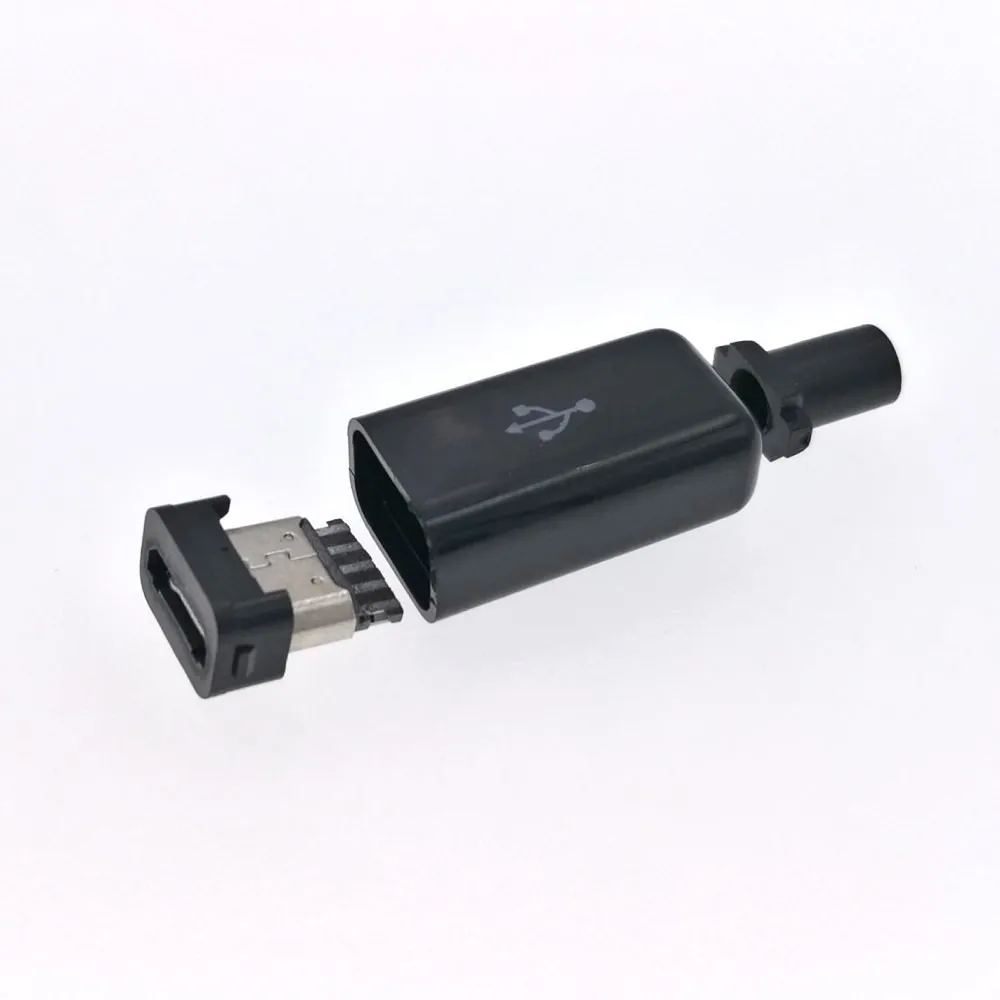 10 комплектов DIY Micro usb Тип B Женский 5pin четыре части в сборе разъем розетка