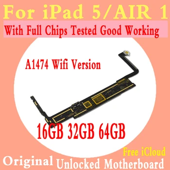 

A1474/A1475/A1476 Original Unlock For Ipad 5 Air 1 Motherboard Free iCloud Logic Board With Chips 3G & WIFI 16GB 32G 64GB 128GB