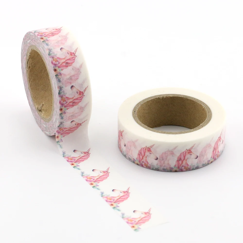 Cute Kawaii Cartoon Unicorn Masking Washi Tape Decorative Adhesive Tape Decora Diy Scrapbooking Sticker Label Stationery 4 WF-N8 (4)