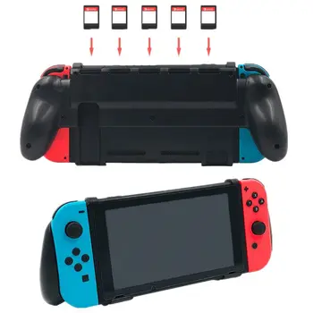 

Joypad Stand Case Plastic Gamepad Hand Grip Holder Handle Stand for Nintend Switch Console With 5 Game Card Solt Black Accessory