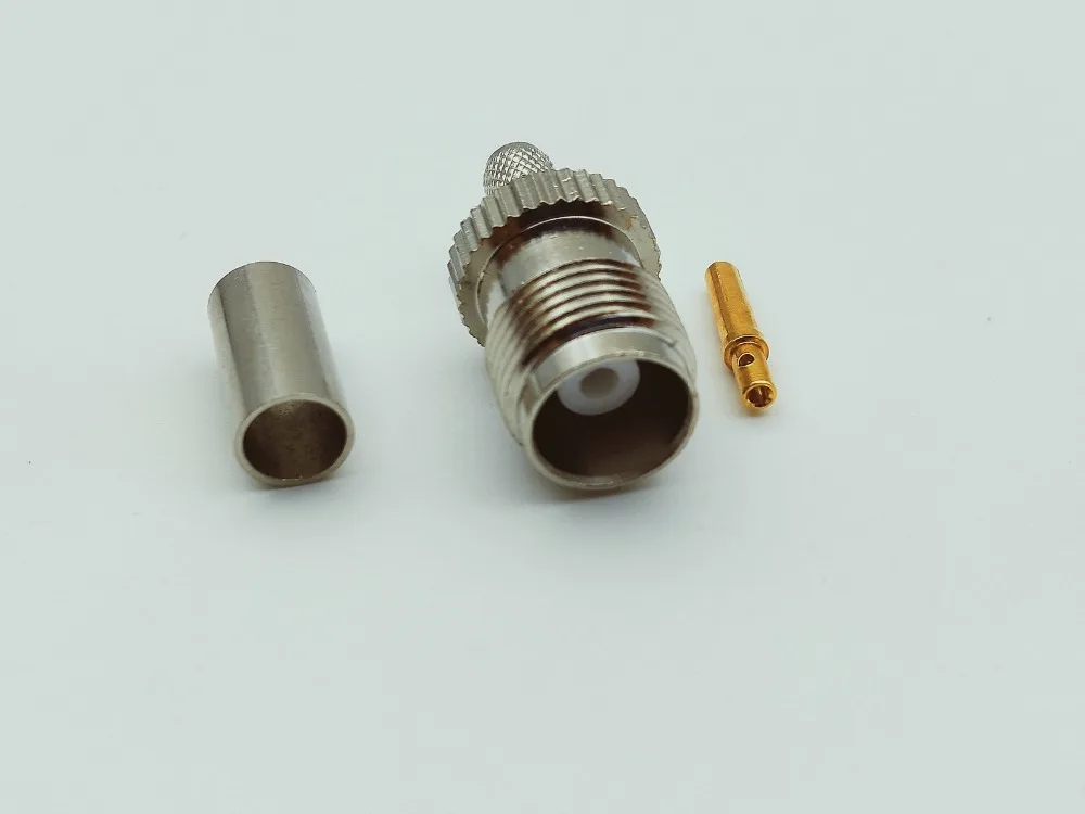 50 шт. TNC обжимной разъем Женский RF разъем для LMR195 RG58 RG400 RG142 кабель