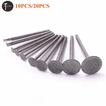 

Durable 10/20pcs Diamond Mounted Point Grinding Head 2-16mm Cutter Head For Stone Jade Carving Polishing Engraving Tools
