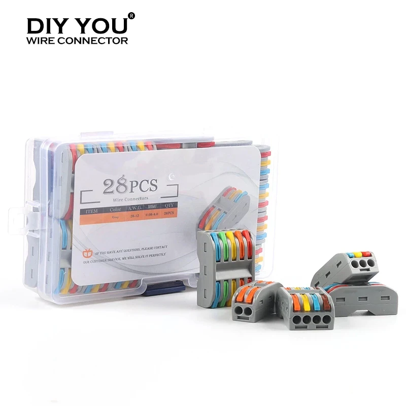 

В штучной упаковке Quick док Тип разъем провода 2/3/4/5 Pin, проводниковый сплиттер кабельная Клеммная колодка светодиодный светильник пуш-ап-соед...