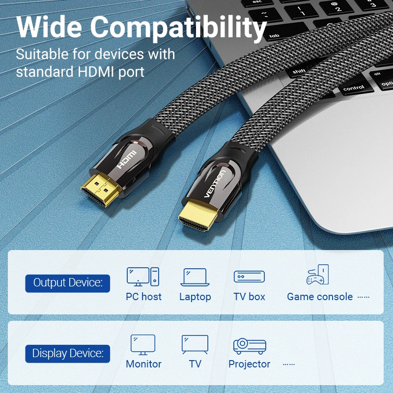 Vention HDMI кабель 4K 60Гц 2 0 со штыревыми соединителями на обоих концах для подключения