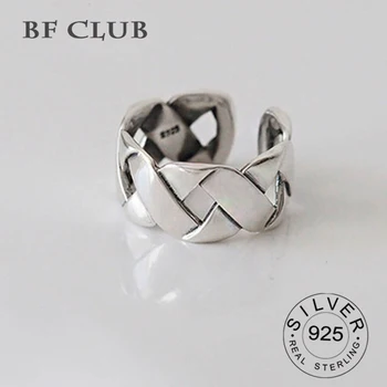 

Bohemian Ethnic 925 Sterling Silver Big Cross Chain Rings for Women Bridal Wedding Vintage Open Finger Rings Christmas Gifts