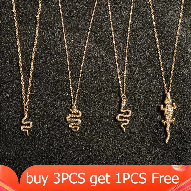 Ожерелье 2020 Женская нежная цепочка ожерелье с подвеской в виде крокодиловой змеи
