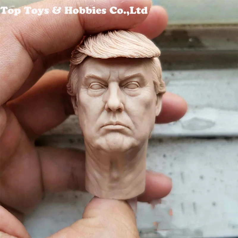 

1/6 man PVC Head Carved Blank 1/6 Scale Donald Trump Head Sculpt Unpainted Head Model Fit For 12" Doll Action Figure Accessory