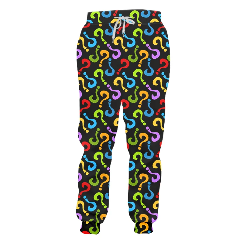 

IFPD Asian Size Trousers 3D Printed Colorful Question Mark Fashion Hip Hop Jogger Pants New Casual Men Women Gym Sport Trousers