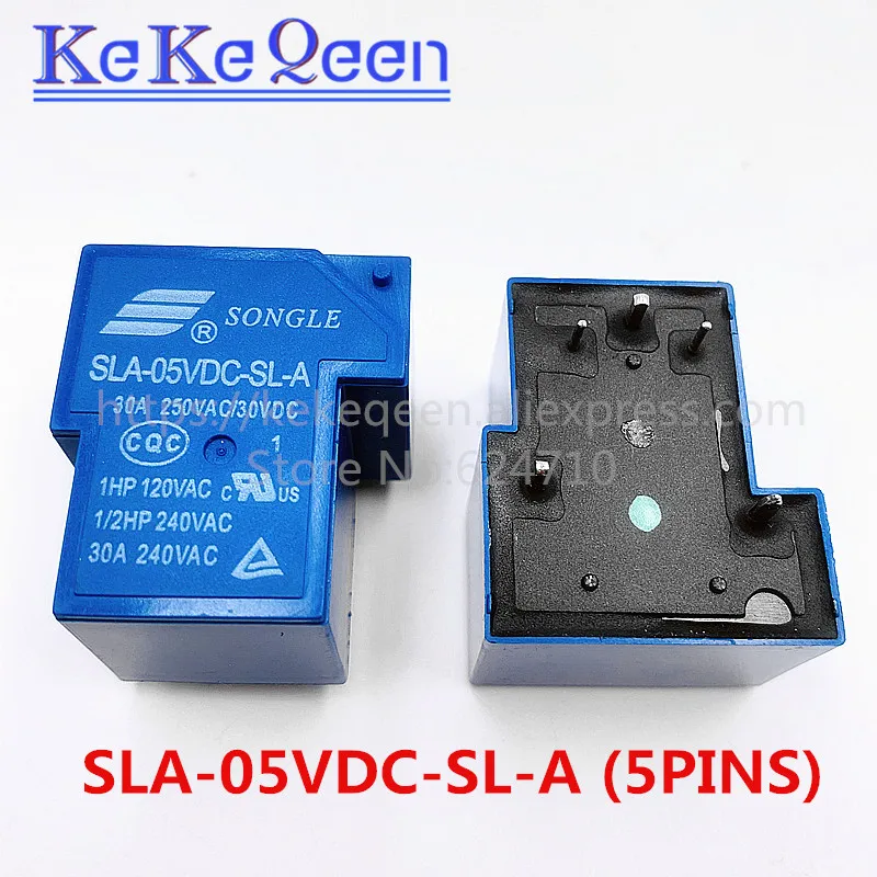 Energie relays 5pin SLA-05VDC-SL-A  SLA-12VDC-SL-A SLA-24VDC-SL-A SLA-48VDC-SL-A 5V 12V 24V 48V 30A T90 lodni skupina z běžně otevřený