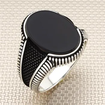 

Mina Silver 925 Sterling Silver Simple Desensiz Black Onyx Cubic Zirconia Men Ring