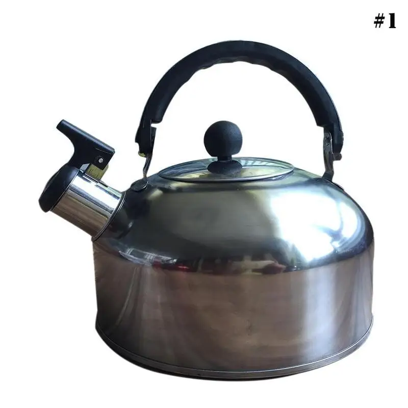 Полусферический из нержавеющей стали с плоским дном кипяченый чайник портативный кухонный чайник для Воды Плита - Цвет: A