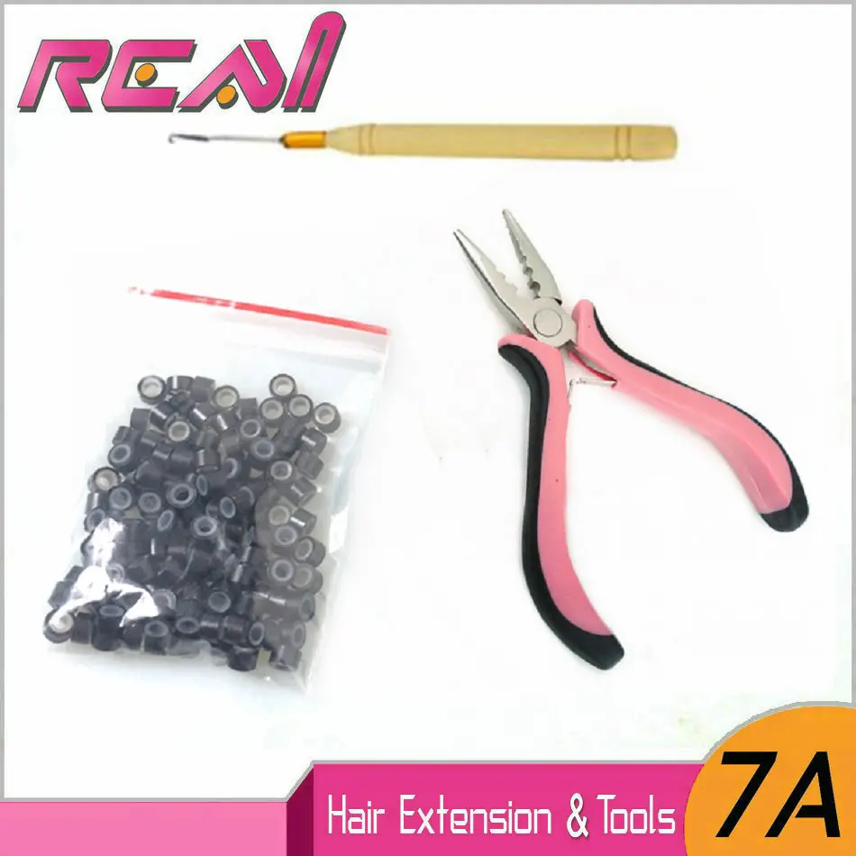 Микро кольцо средство для наращивания волос наборы микро петля инструменты для волос в том числе 1 шт. крючок иглы + 1 шт. иголка + 1 шт