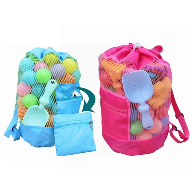 Portable Beach Bag Foldable Mesh Swimming Bag For Children Beach Toy Baskets Storage Bag Kids Outdoor Summer Swimming Bags 2