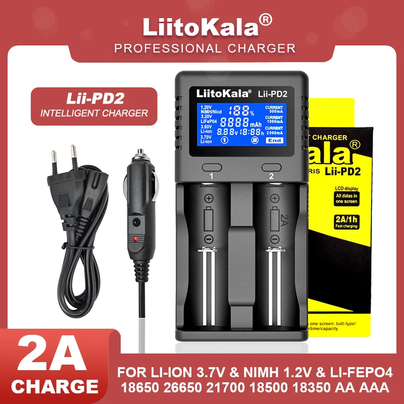 Liitokala Lii-PD2 Lii-PD4 Lii-402 3.2V 3.7V 3.8V 1.2V 25500 18650 18350 ...