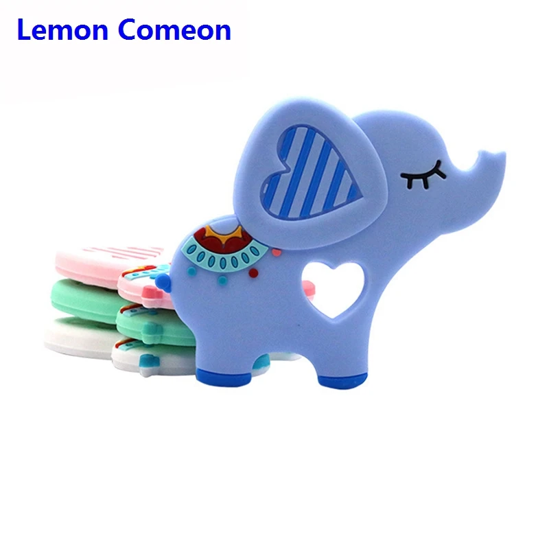Lemon Comeon силиконовый Прорезыватель игрушечный слон малыш Прорезыватель без БФА, силиконовый Бисер для Соска-подвеска Прорезыватель игрушка 1 шт