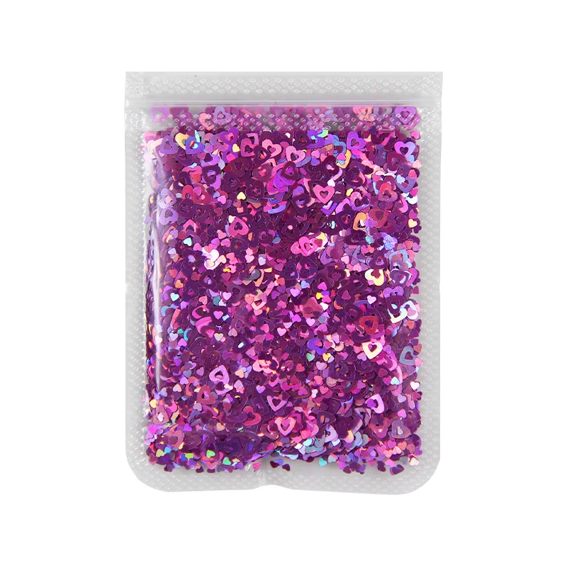 

25G/Bag Heart-shaped Hollow Nail Sequins Nail Art Decoration Holographic Mixed Glitter Resin Powder Fine Glitter DIY