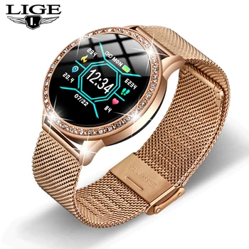 

LIGE Relogio digital feminino waterproof sport for iPhone luxury blood pressure fashion calories women men electronic wristwatch