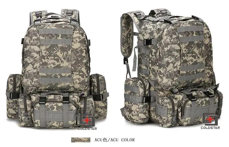 Cross Border for Outdoor Camping Backpack Army Camouflage Hiking Bag Mountain Climbing Large Tactical Combination Backpack a Gen