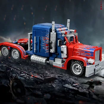 

849 pcs Technic Mini Building Blocks Peterbilt Pull Back Big Truck Assemable Educational Toys For Children Truck Car Bricks Toys