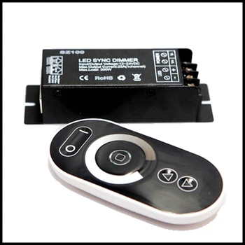 

SZ100 DC12V-24V 25A RF Wireless brightness Adjust LED SYNC Dimmer Controller Touch Panel Remote for Single Color LED Strip Light