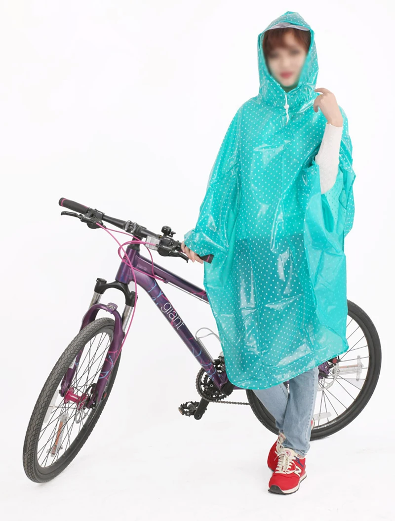 Fashion wave Bicycle Raincoat Men Women Rain Cape Poncho Hooded Windproof Rain Coat Mobility Scooter Cover Rain Coat