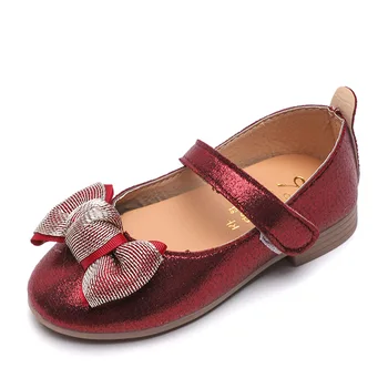 

AFDSWG PU kids shoes girls fashion soft bottom princess shoes new bow leather shoes childrens shoes, little girl shoes