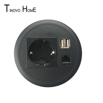 

Sofa / counter / meeting room desk socket / round simple charging socket / European standard with USB charging / network