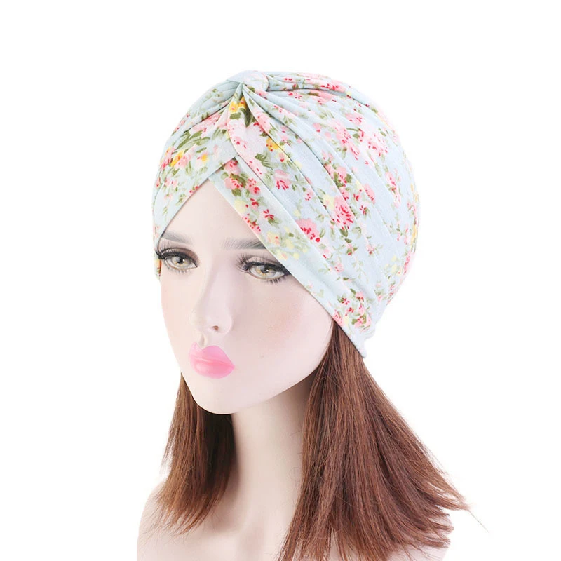 2022 Fashion Print Women’s Turban Hijab Caps Muslim Wrap Head Nightcap Hats Africa Headtie Chemo Bonnet Hair Loss Hat