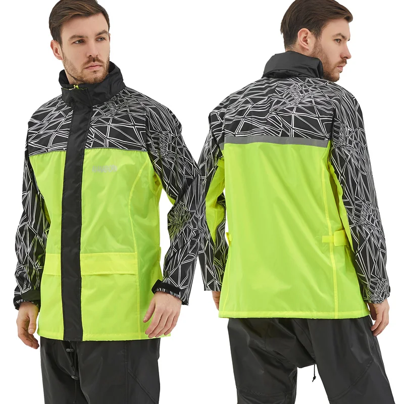 QIAN Raincoat Suit Impermeable Women/Men Hooded Motorcycle Poncho Rain Coat  Motorcycle Rainwear S-4XL Hiking Fishing Rain Gear