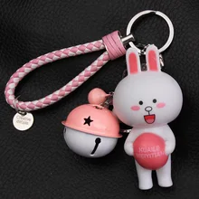 Крутым рисунками из Marconi кролик кукла-брелок для ключей кольцо брелок ключа автомобиля Для Мужчин's Для женщин Подвески с ключиками сумка колокол небольшие подарки