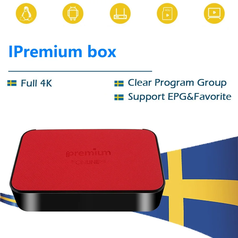 Ipremium ТВ онлайн ip коробка работает для Швеции Норвегии Франции арабский