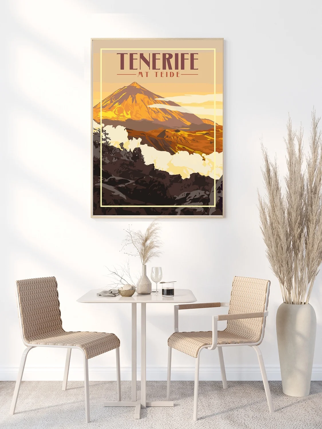 Винтажный постер Tenerife Mt Teide для путешествий фотокартина на холсте необработанный