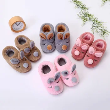 

NEW Autumn Winter Children's parent-child slippers Toddler Sneakers Infant Kids Warm Shoes Boys Girls Plush Soft-Soled Slippers