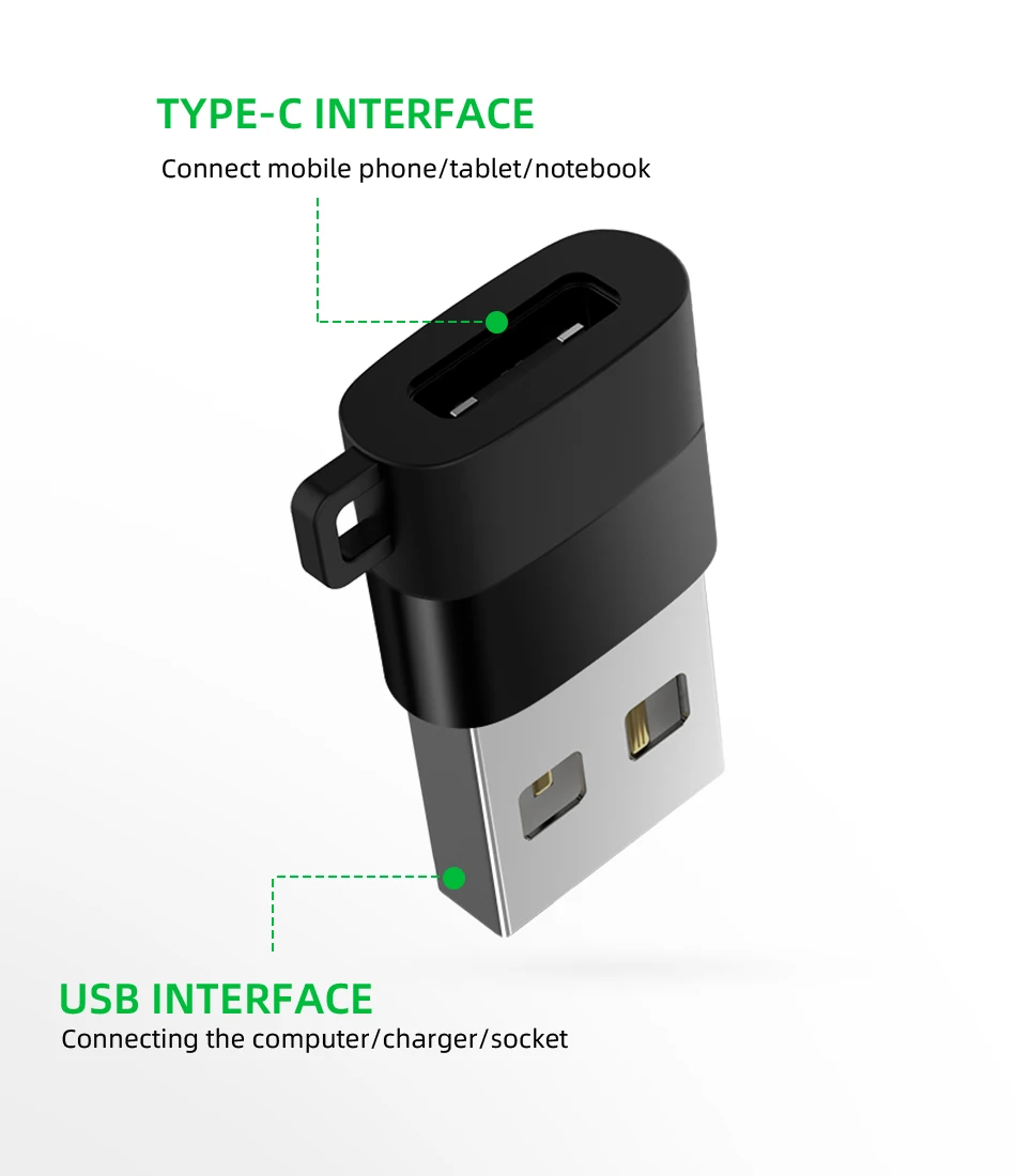 USB C к USB2.0 конвертер адаптер с цепочкой USB 2,0 Мужской к USB C Женский OTG кабель конвертер для huawei P20 samsung Galaxy s9