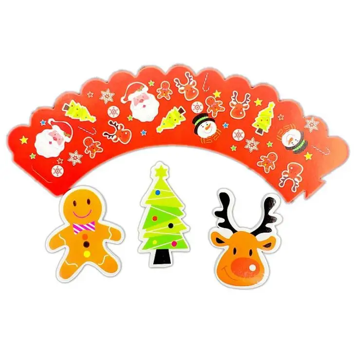 24 шт./компл. Merry Christmas Санта Клаус снеговик лося дерево кекс обертки для пирожных топперы Baby Shower День рождения торт украшения