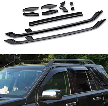

3Pcs Roof Rail Roof Rack Side Rail Aluminum Fit for Land Rover- Freelander 2 LR2 2006-2016 - Black