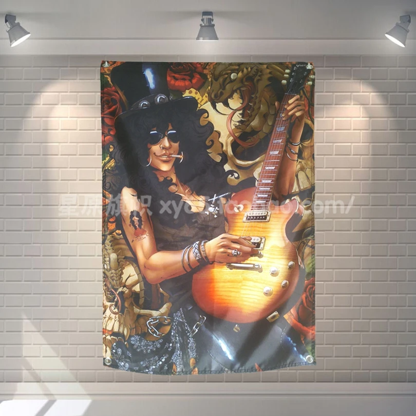 

"SLASH" Large music festival Party background decoration poster banner hanging painting cloth art 56X36 inches