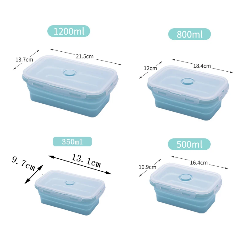 Silicone Collapsible Lunch Box Food Storage Container Bento Microwavable Portable Picnic Outdoor Camping Lunch Box