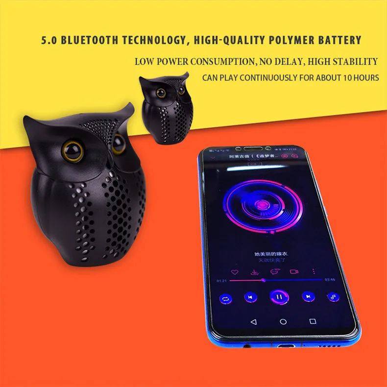 Portable Bluetooth Speaker HD HiFi Sound Wireless Play Music Subwoofer Deep Bass Owl Cartoon Speaker Portable Bluetooth Speaker HD HiFi Sound Wireless Play Music Subwoofer Deep Bass Owl Cartoon Speaker