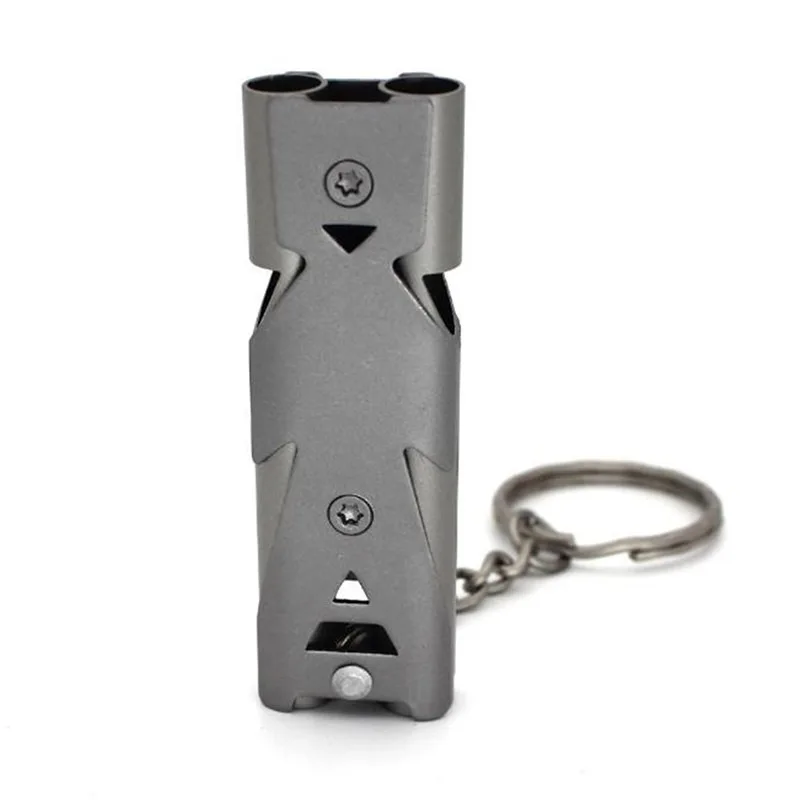 

Stainless Steel Double-Tube Referee Whistle Outdoor Survival Whistle Open Country High Frequency Mouth Whistle High Decibel Soni
