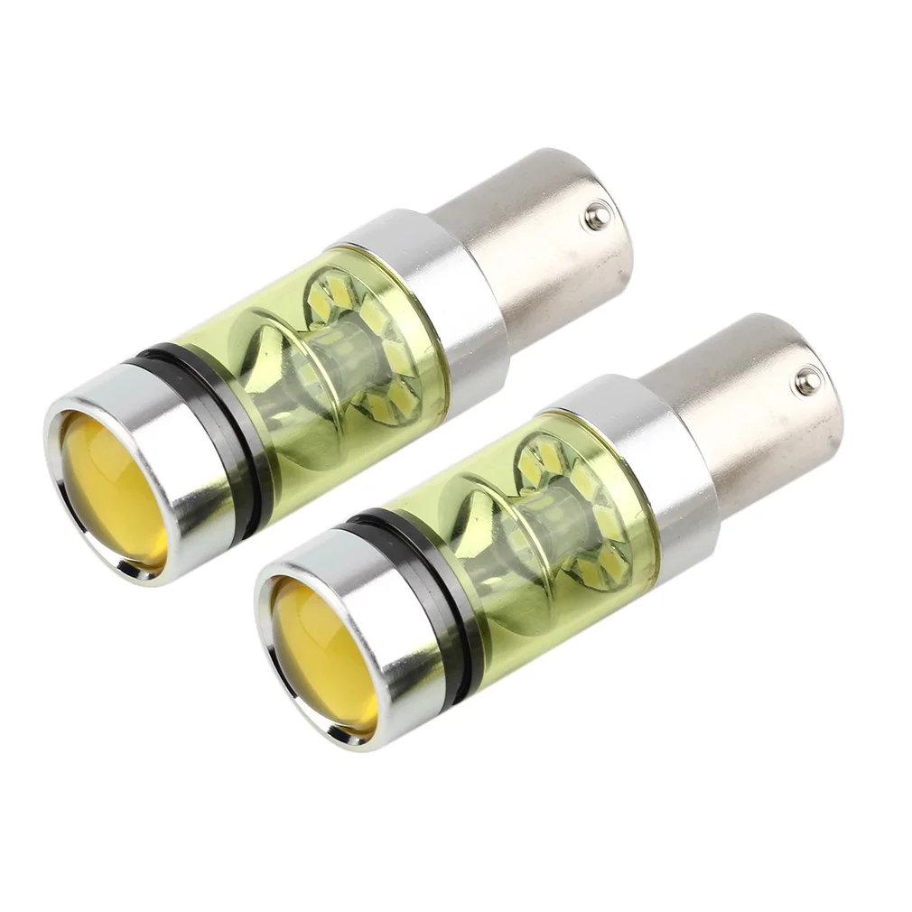 Прочный 2 шт 100w 1156 20 SMD высокой мощности супер яркий 4300K золотистый свет автомобильных фар противотуманных фар ходовой свет