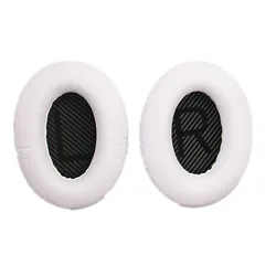 Premium Replacement Earpads Cushion for Over-Ear Headphones - High-Quality Protein Leather (White Black mat LR)