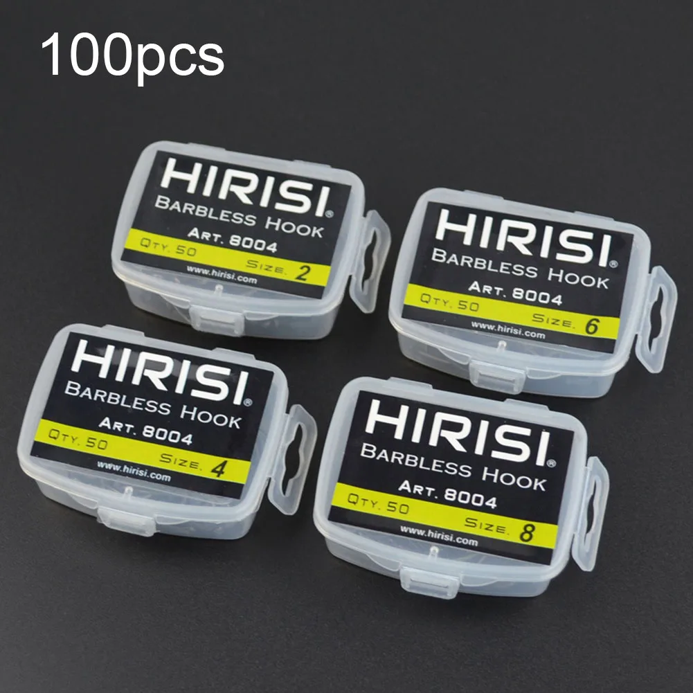 100Pcs Saltwater Professional Carp Freshwater Accessory Durable Curve Shank Sea Non Barb High Carbon Steel Fishing Hook Outdoor