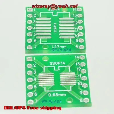 

DHL/EMS 500pcs SOP14 0.65mm SSOP14 1.27mm 4~14P to DIP14 2.54mm IC PCB Adapter Converter-PCB con tor-A6