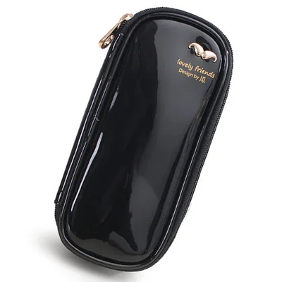 black Коробка для макияжа с героями мультфильмов, женские Пеналы, косметички, водонепроницаемые косметички из искусственной кожи, косметичка, сумка для карандашей, дорожная коробка для хранения, косметичка, косметичка - Цвет: black